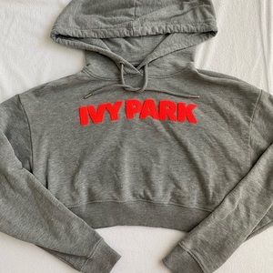 Ivy Park Grey Cropped Hoodie Size XS